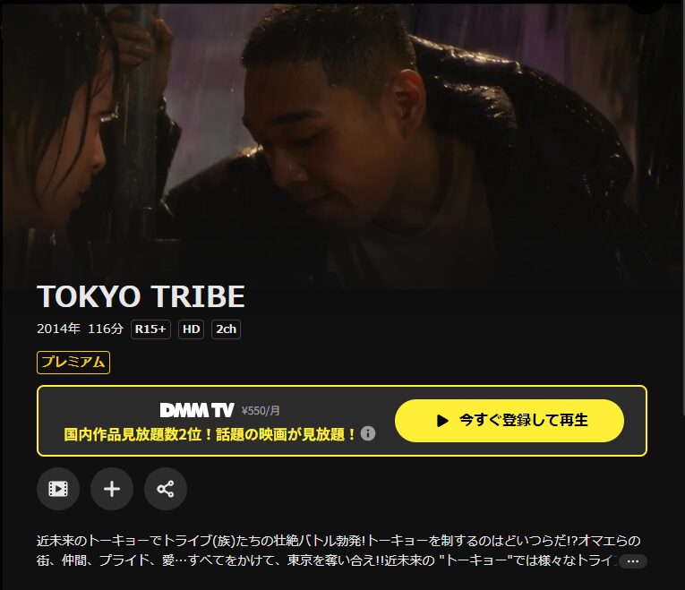 DMM TVのTOKYO TRIBE配信画像