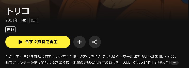 DMM TVのトリコ配信画像