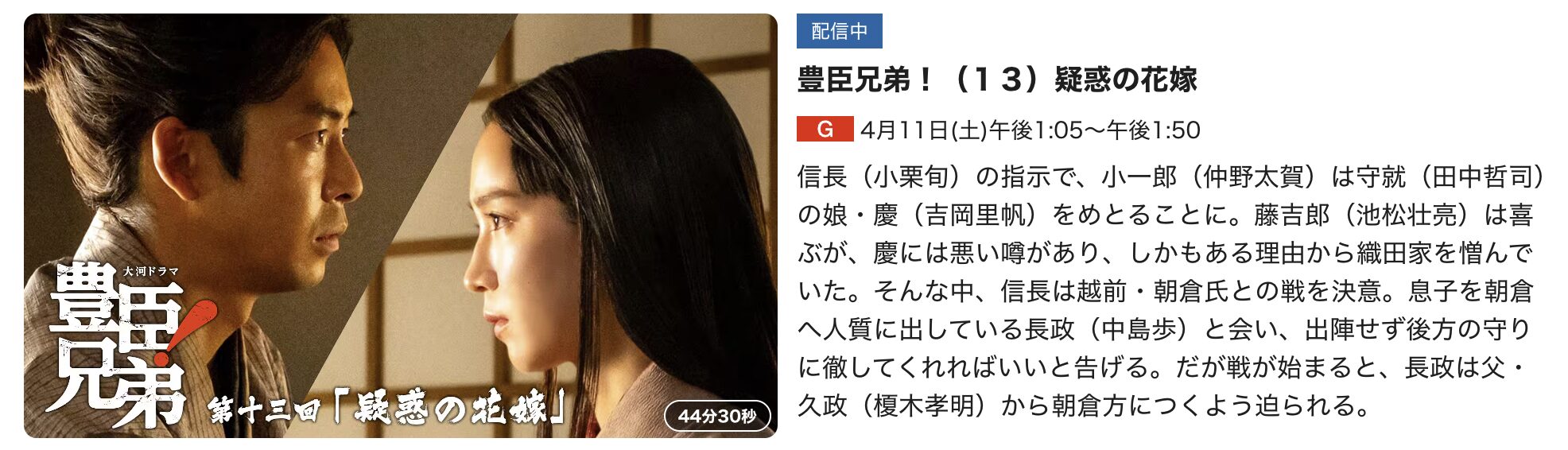 豊臣兄弟! 見逃し配信