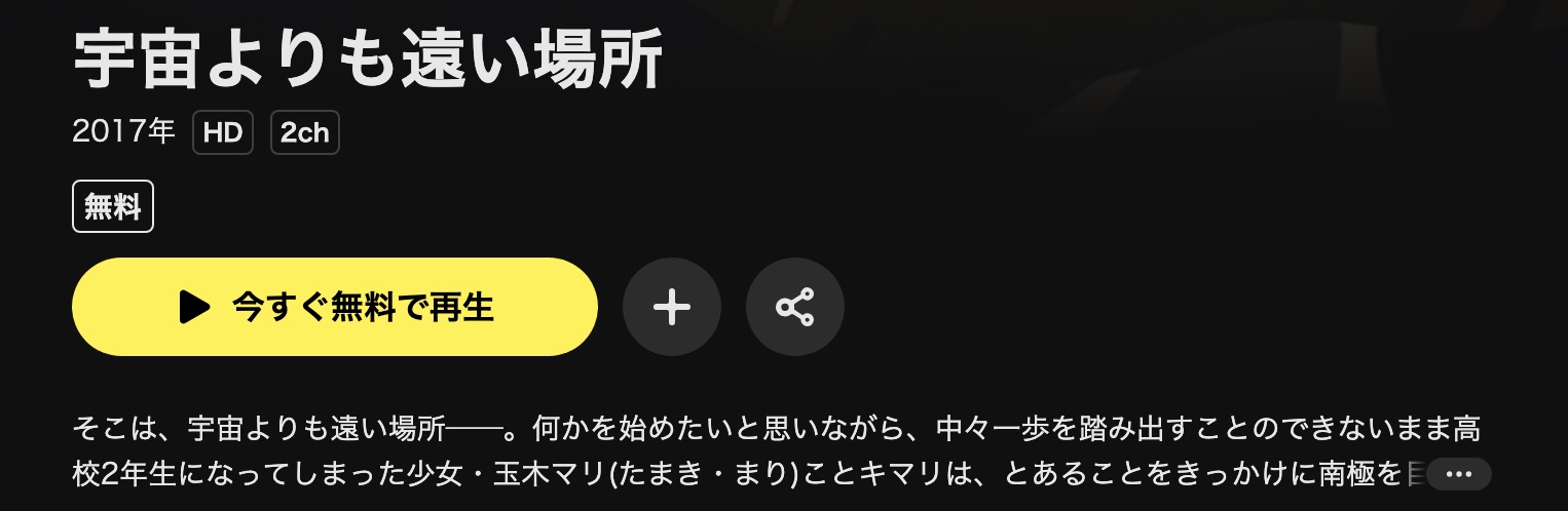 DMM TVの宇宙よりも遠い場所配信画像