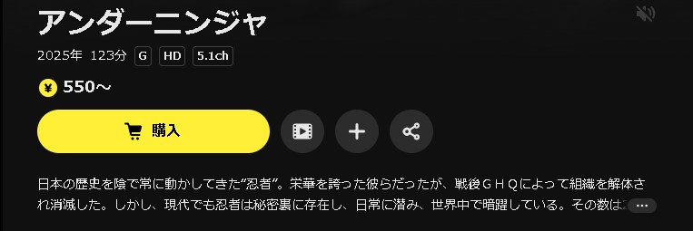 DMM TVのアンダーニンジャ（実写）配信画像