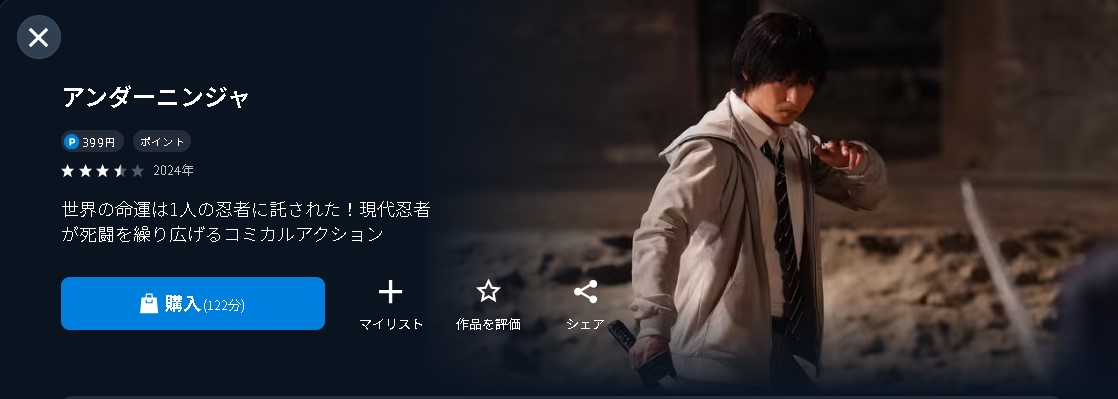 U-NEXTのアンダーニンジャ（実写）配信画像