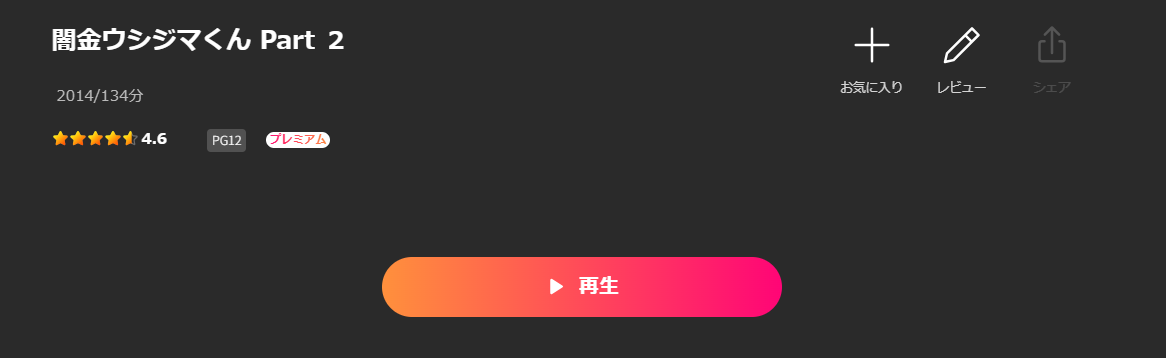 Leminoの劇場版 闇金ウシジマくんPart2配信画像