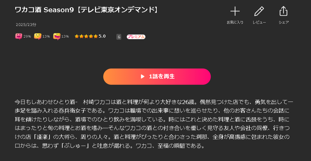 Leminoのワカコ酒 シーズン9配信画像
