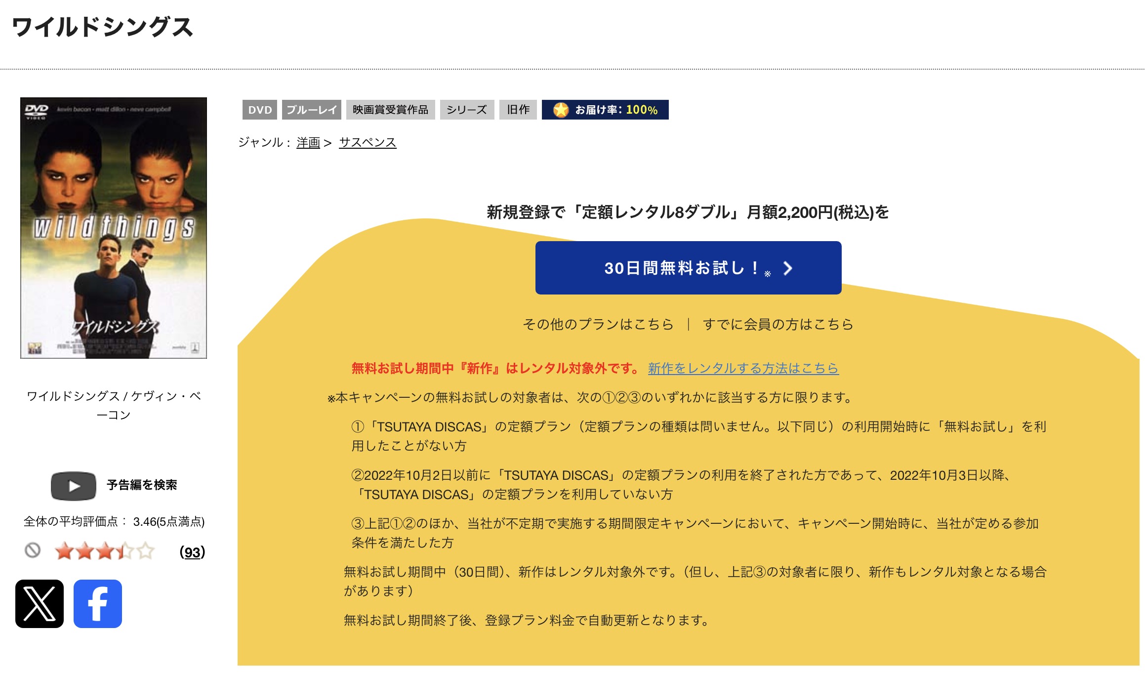 TSUTAYA DISCASのワイルドシングス