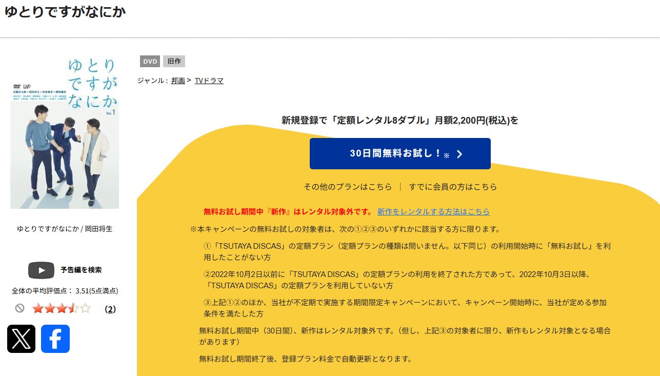 TSUTAYA DISCASのゆとりですがなにか