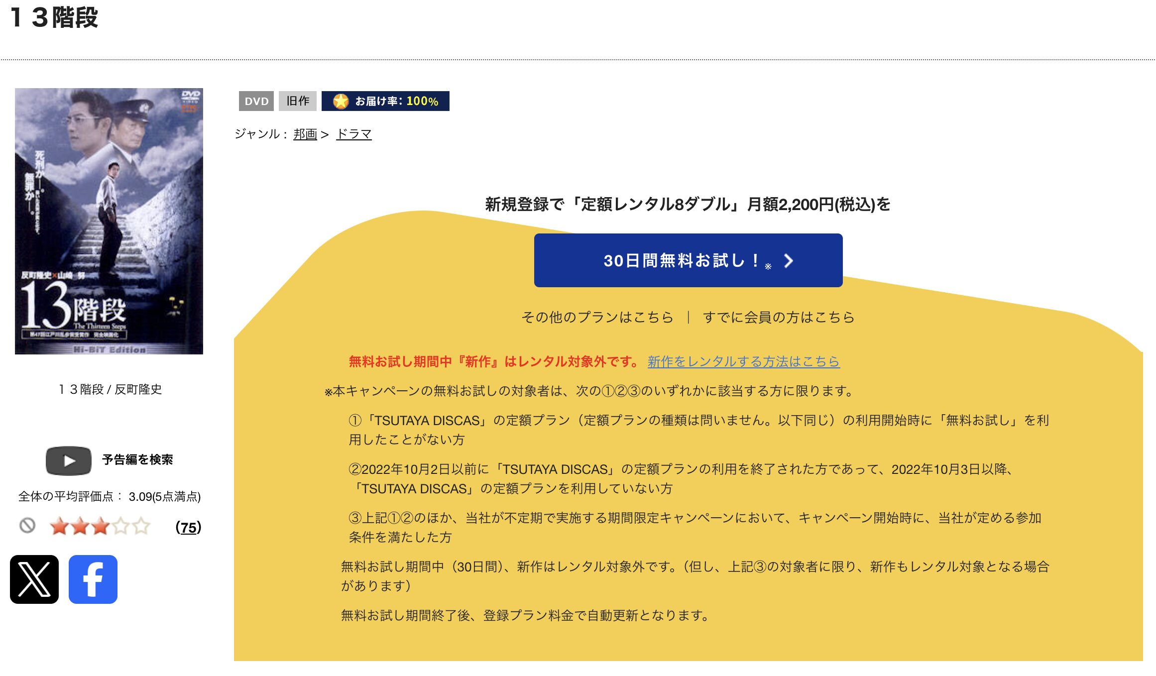 TSUTAYA DISCASの13階段