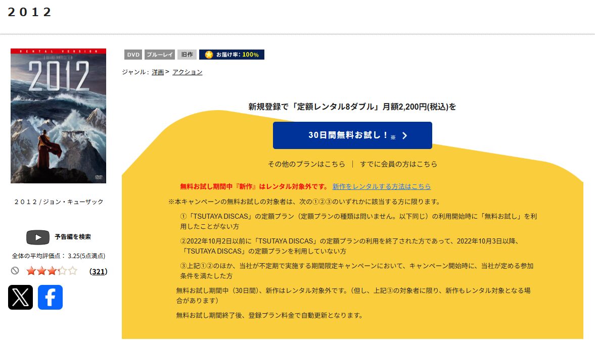 TSUTAYA DISCASの2012