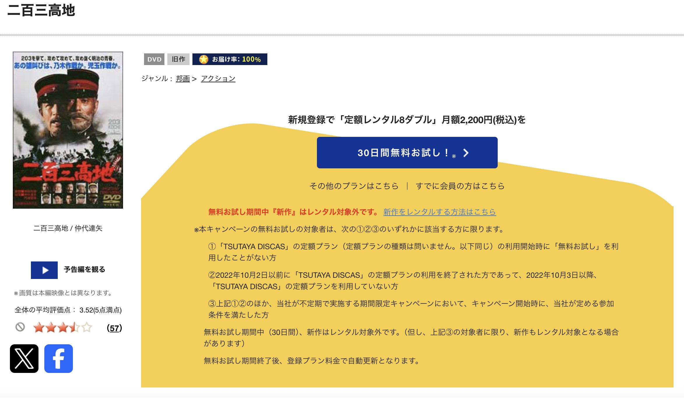 TSUTAYA DISCASの二百三高地