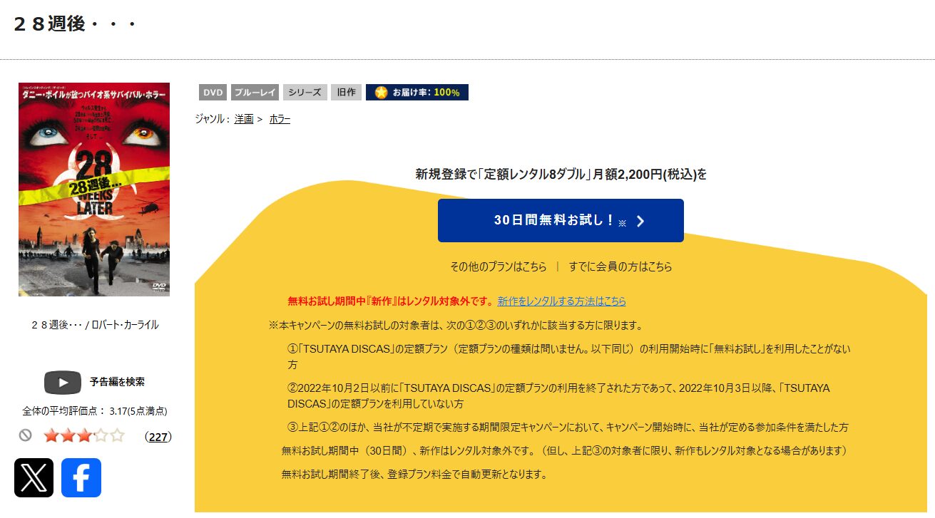 TSUTAYA DISCASの28週後...