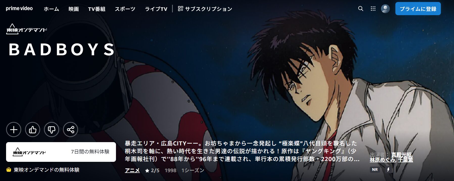 AmazonプライムのBAD BOYS配信画像