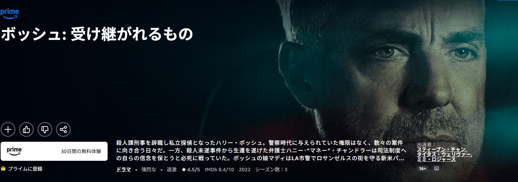 Amazonプライムのボッシュ: 受け継がれるもの配信画像