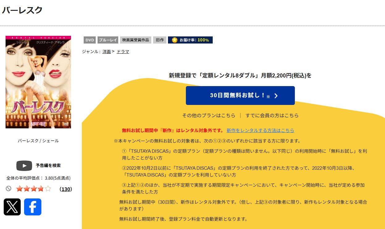 TSUTAYA DISCASのバーレスク