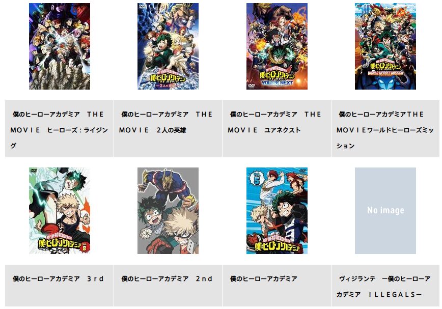 TSUTAYA DISCASの僕のヒーローアカデミア(ヒロアカ)