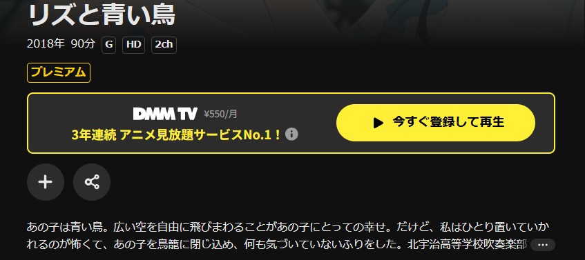 DMM TVのリズと青い鳥配信画像