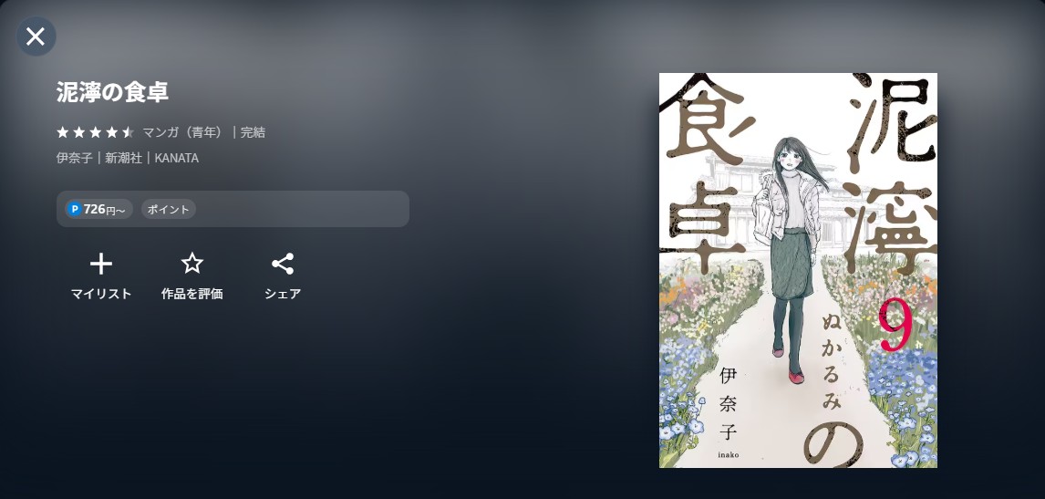 U-NEXTの泥濘(ぬかるみ)の食卓漫画配信画像
