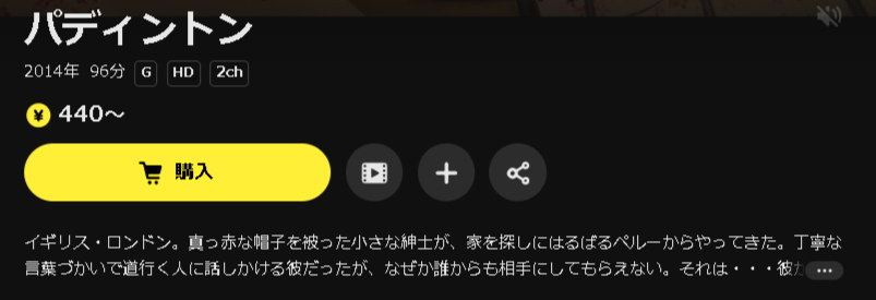 DMM TVのパディントン配信画像