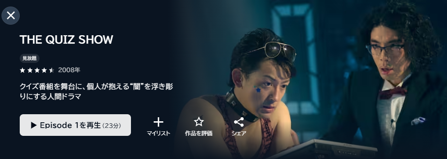U-NEXTのザ・クイズショウ 第1シーズン配信画像