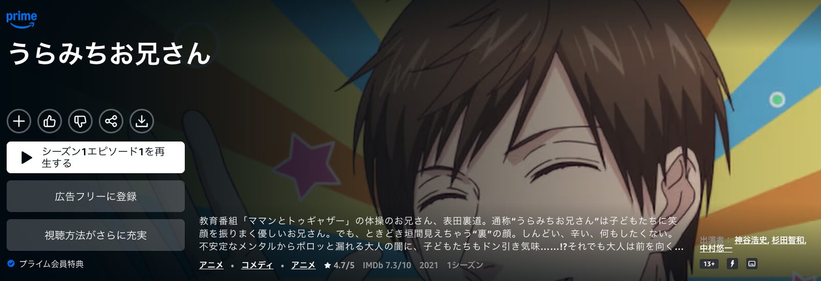 Amazonプライムのうらみちお兄さん配信画像