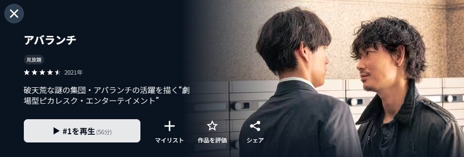 U-NEXTのアバランチ配信画像