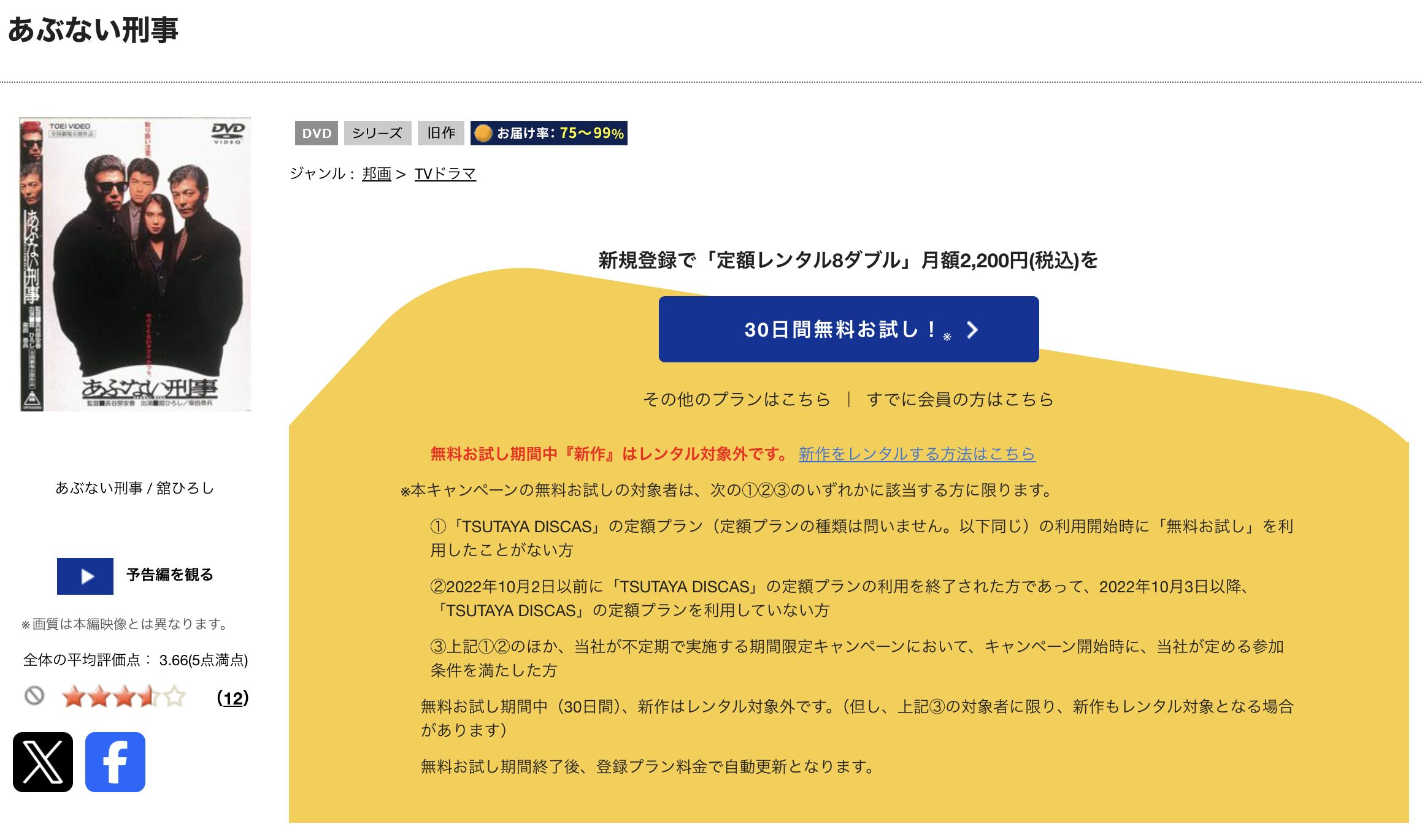 TSUTAYA DISCASのあぶない刑事