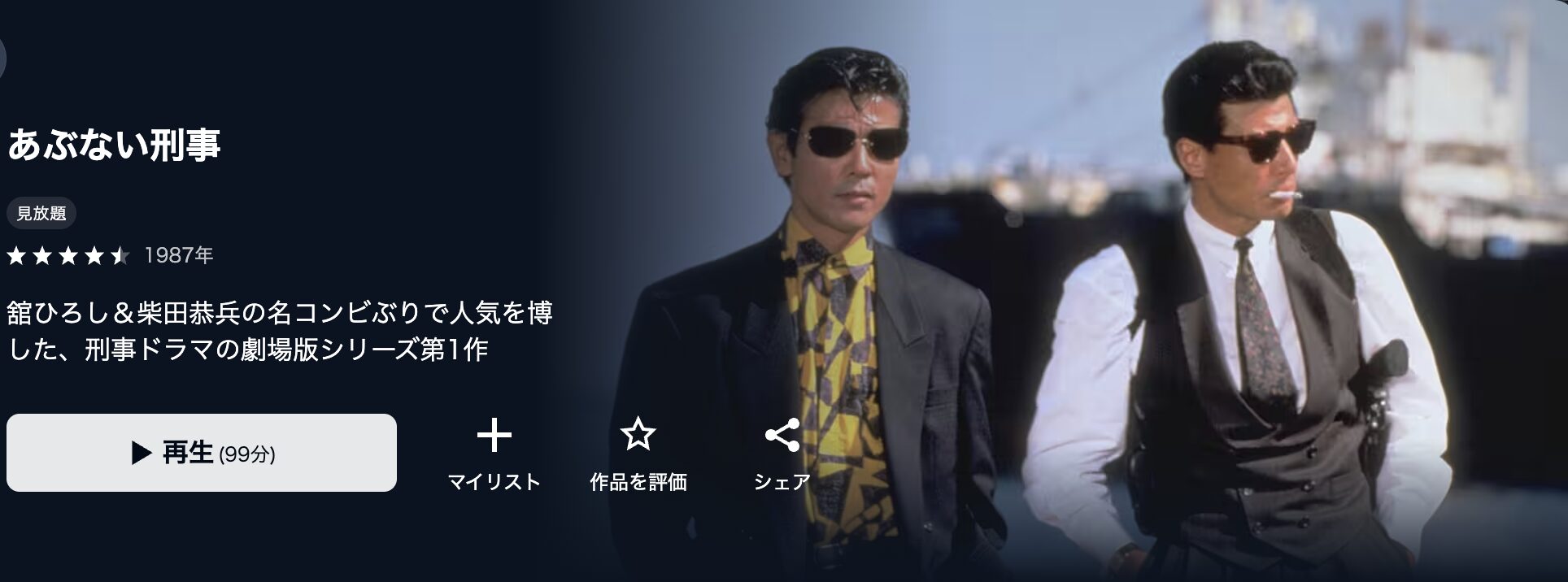 U-NEXTのあぶない刑事配信画像