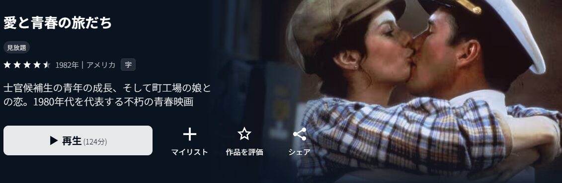 U-NEXTの愛と青春の旅だち配信画像