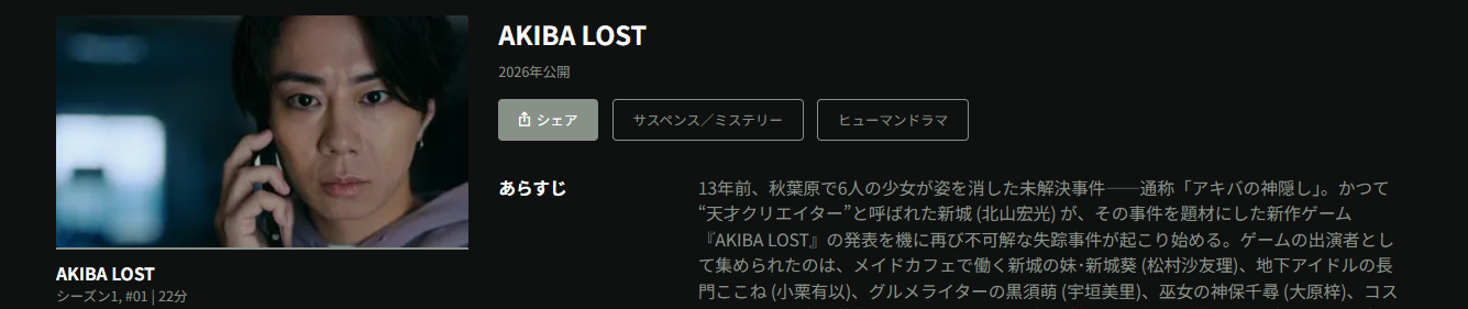 HuluのAKIBA LOST配信画像