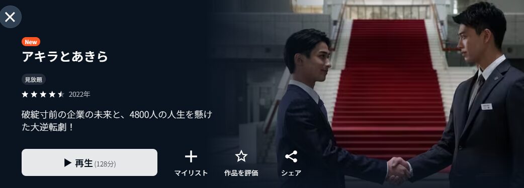 U-NEXTのアキラとあきら配信画像