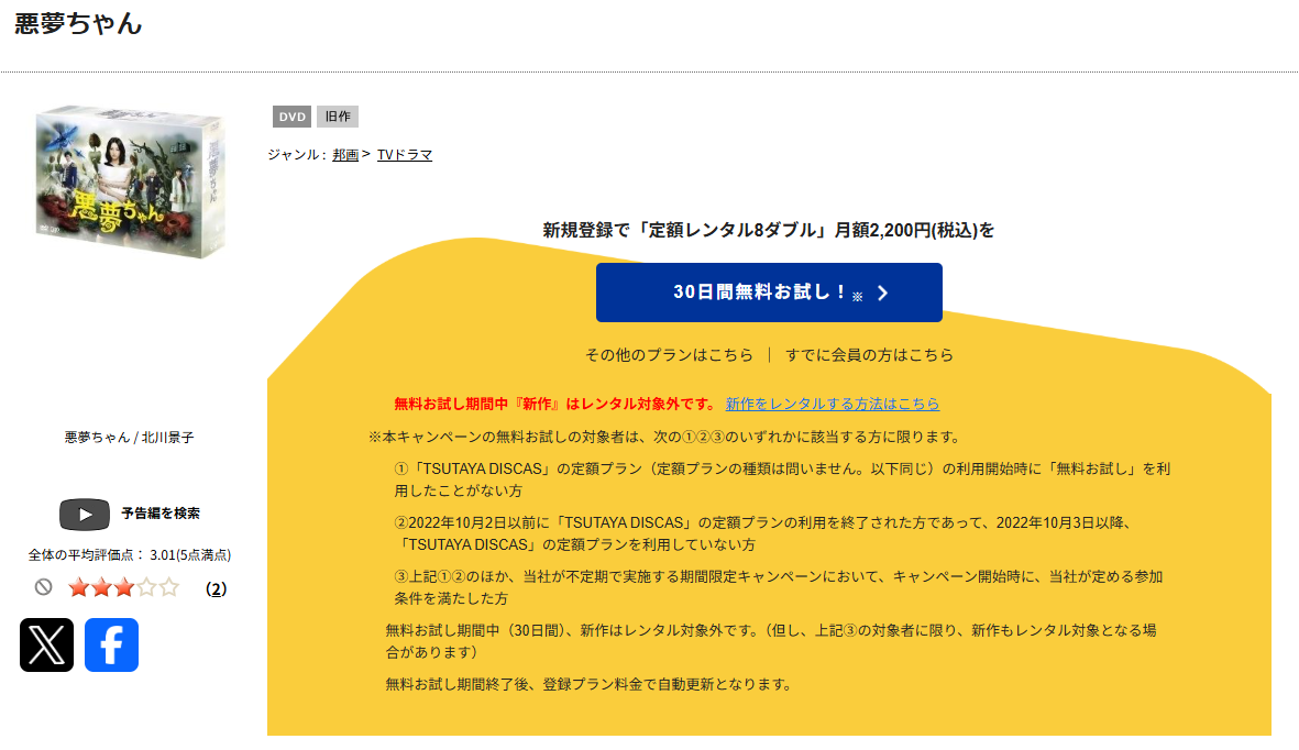 TSUTAYA DISCASの悪夢ちゃん
