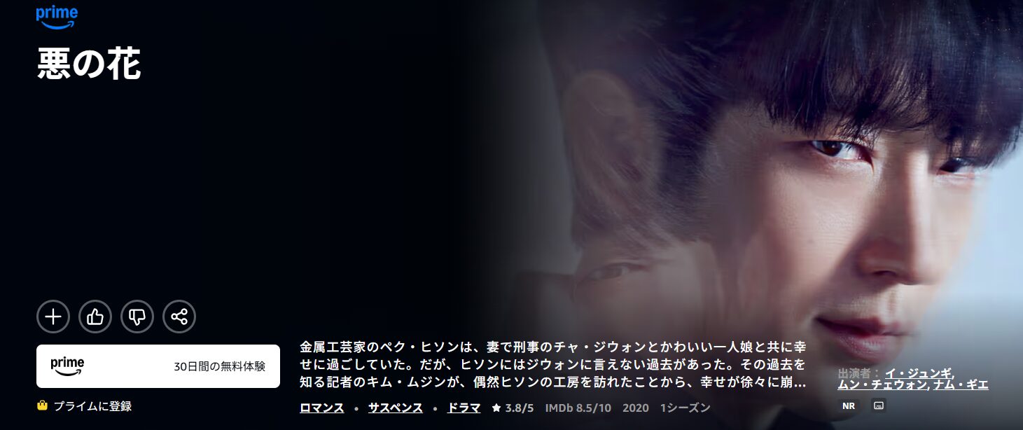 Amazonプライムの悪の花配信画像