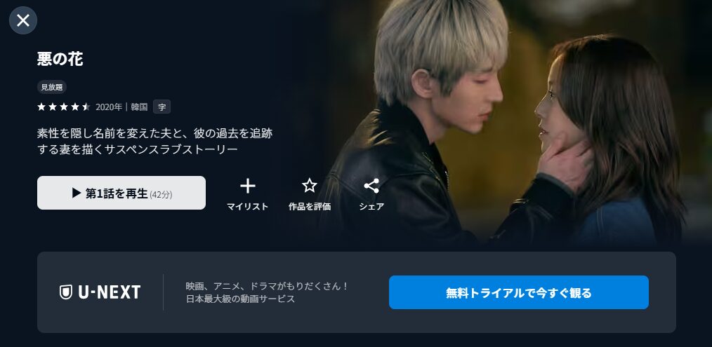 U-NEXTの悪の花配信画像
