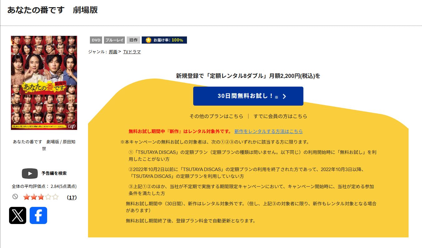 TSUTAYA DISCASのあなたの番です 劇場版
