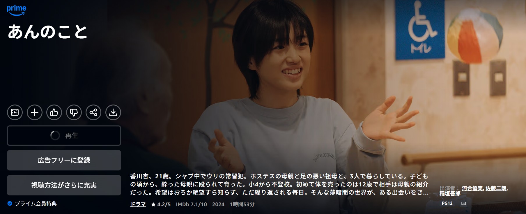 Amazonプライムのあんのこと配信画像