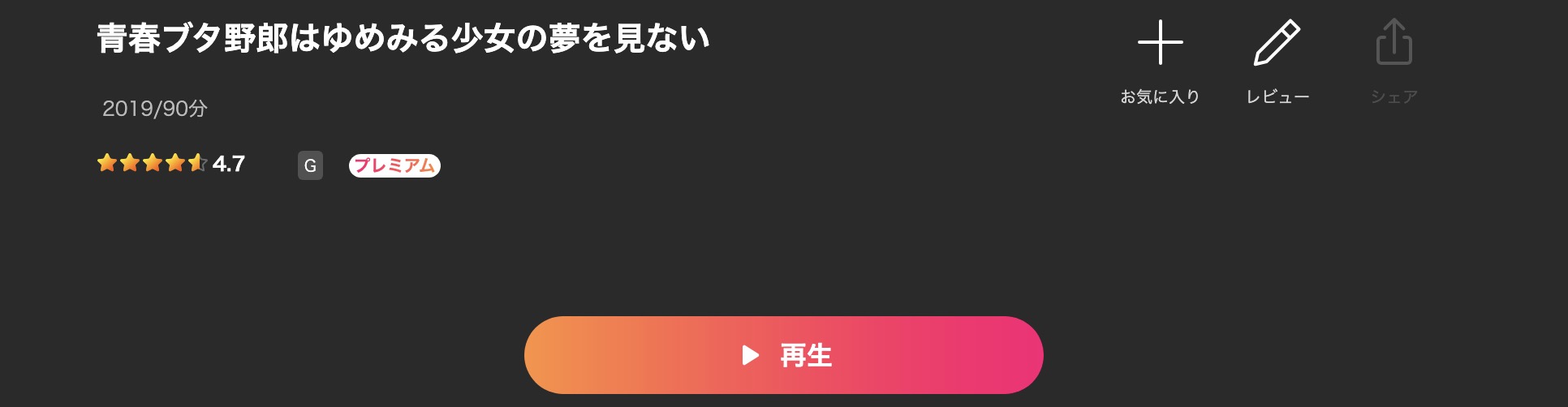 Leminoの青春ブタ野郎はゆめみる少女の夢を見ない配信画像