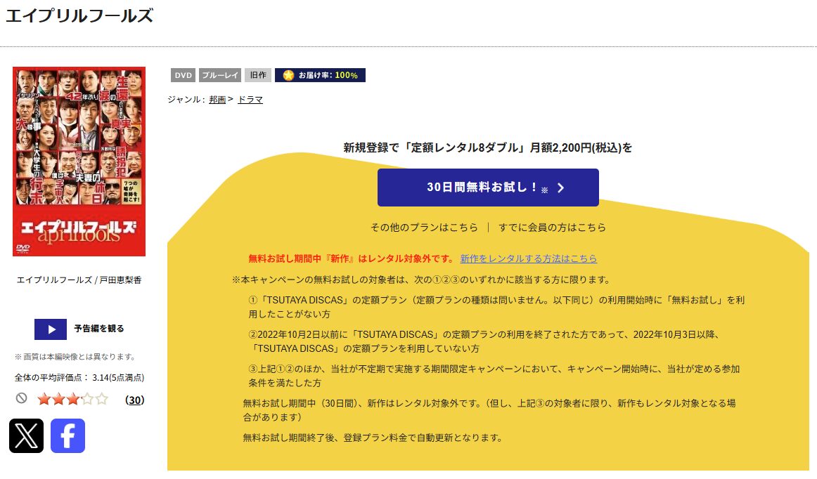 TSUTAYA DISCASのエイプリルフールズ