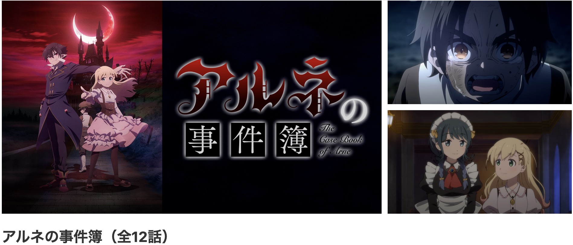 dアニメストアのアルネの事件簿配信画像