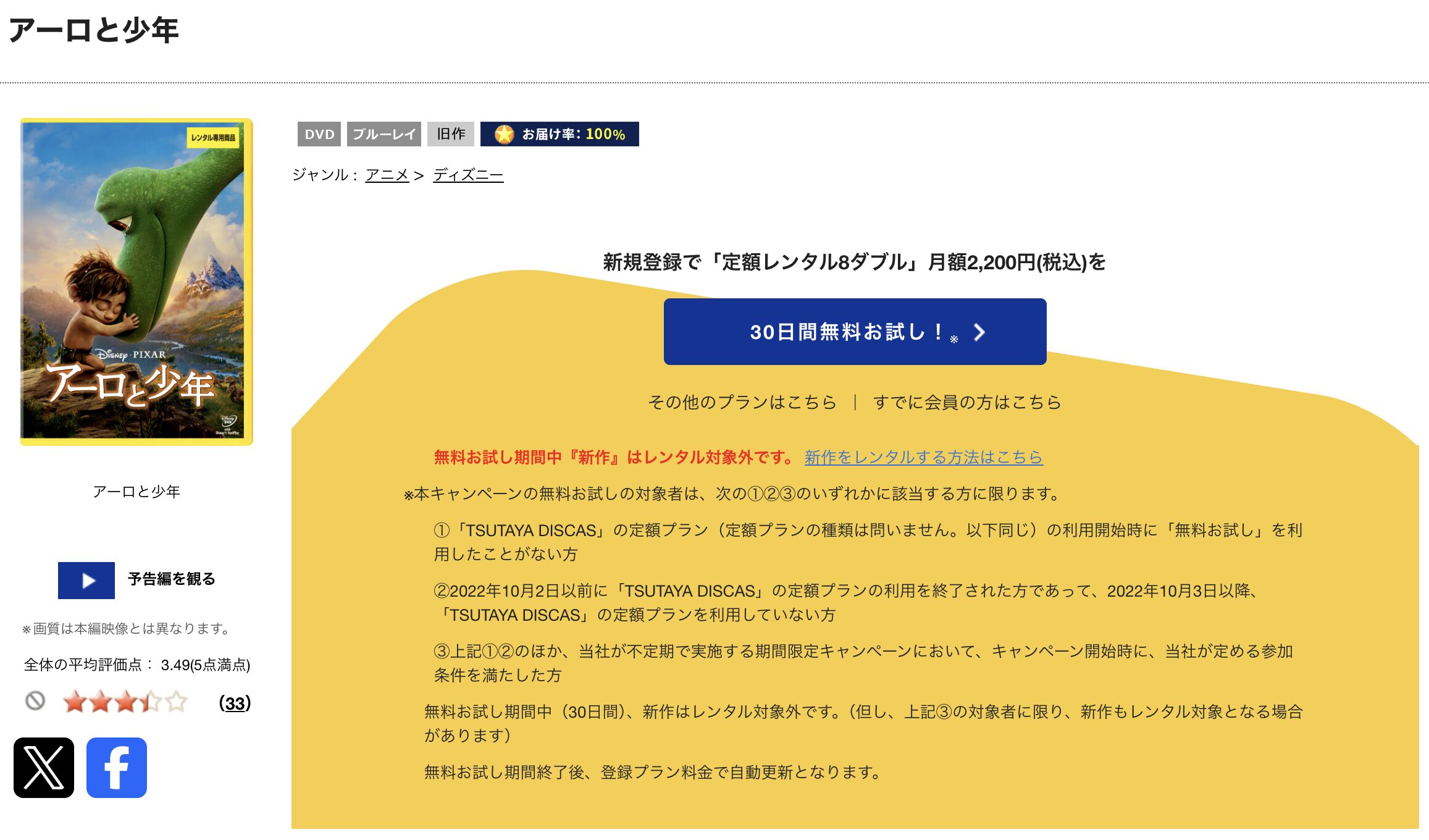TSUTAYA DISCASのアーロと少年
