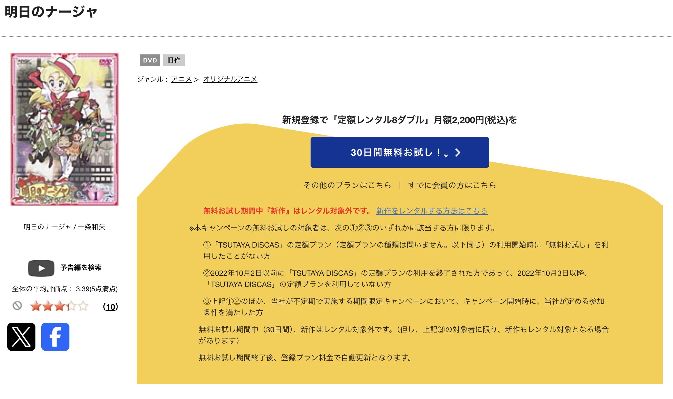 TSUTAYA DISCASの明日のナージャ