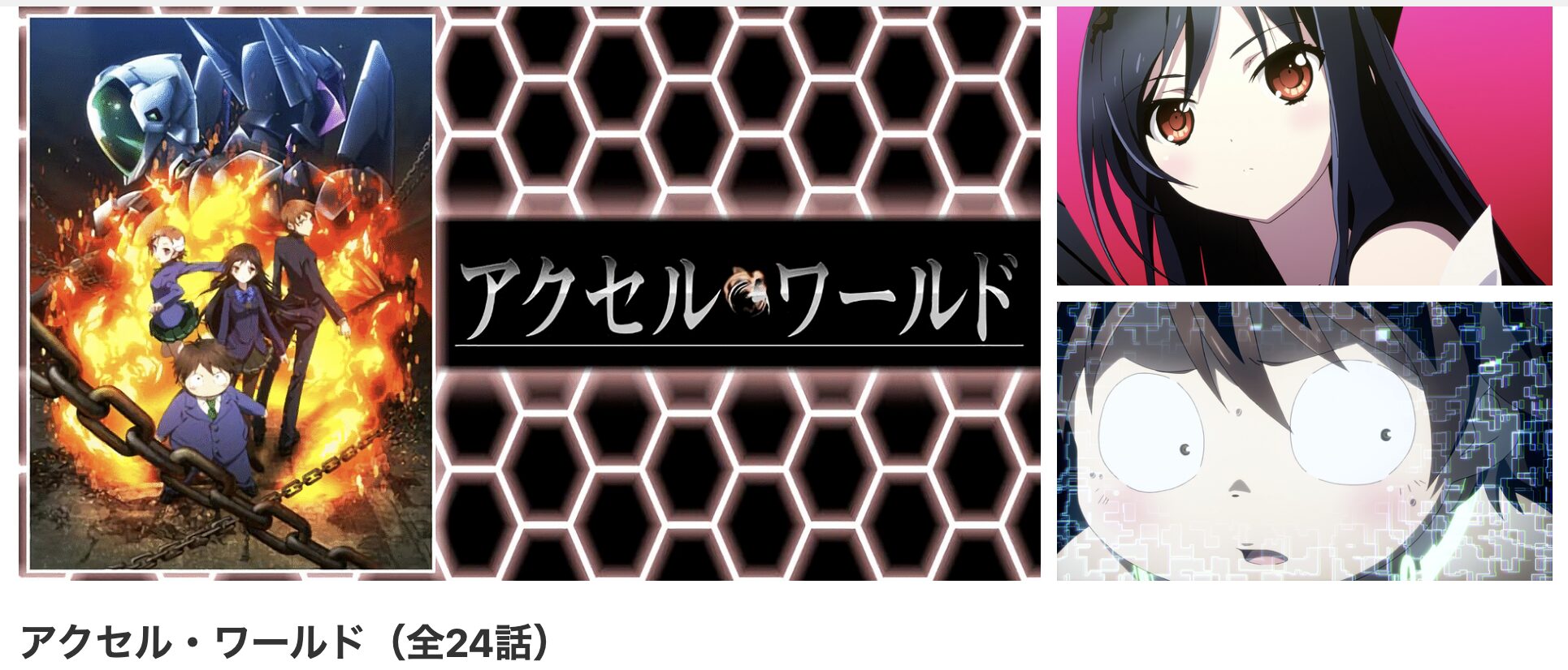 dアニメストアのアクセル・ワールド配信画像