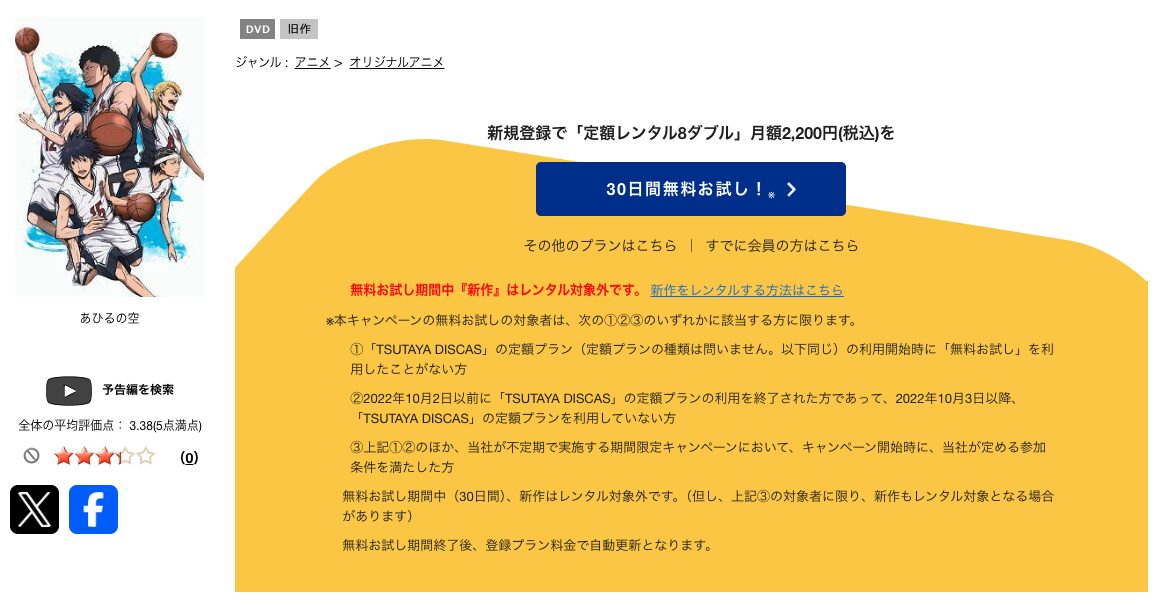 TSUTAYA DISCASのあひるの空