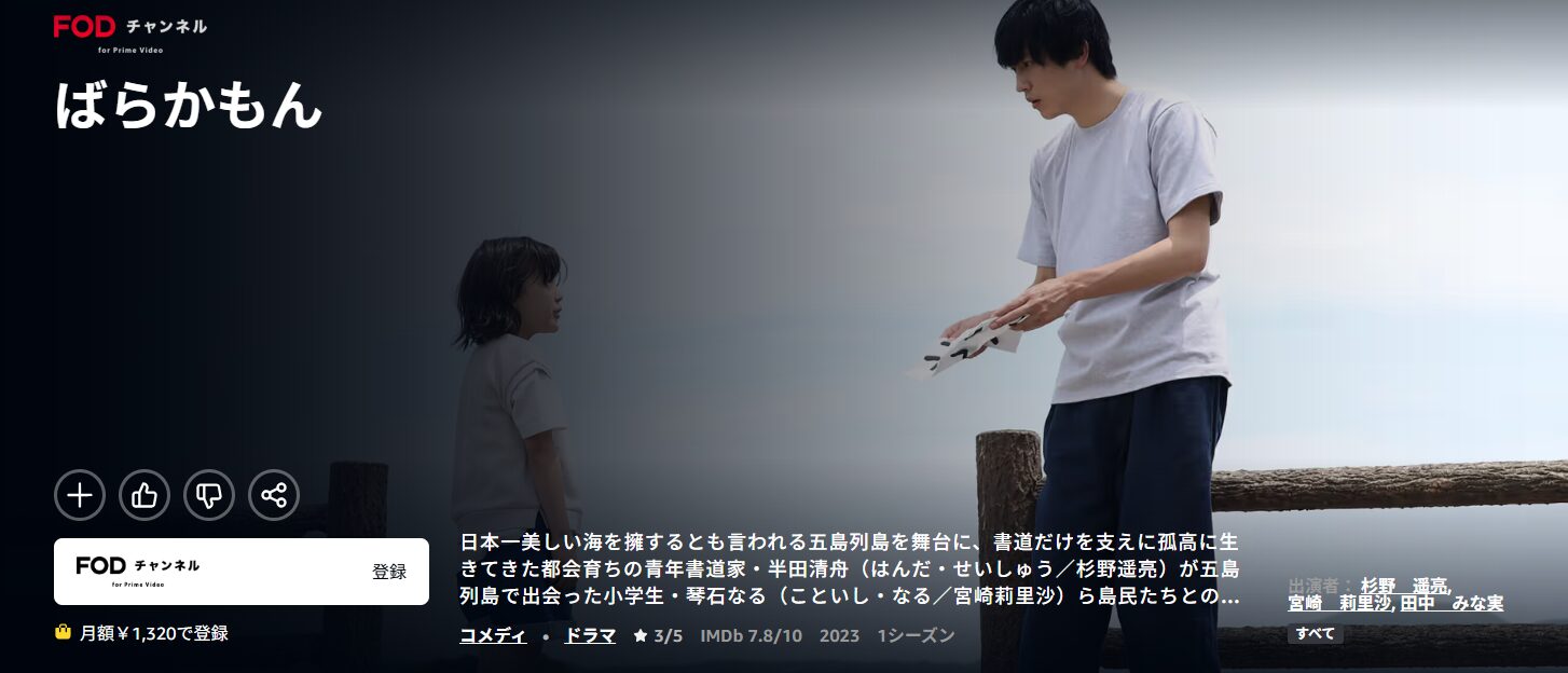 Amazonプライムのばらかもん(実写)配信画像