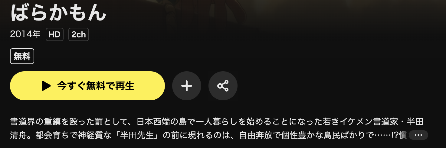 DMM TVのばらかもん配信画像