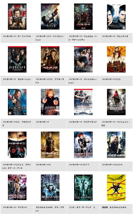 TSUTAYA DISCASのバイオハザード