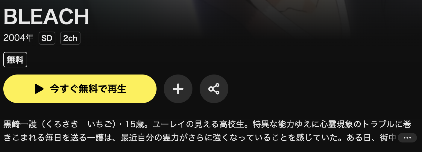 DMM TVのBLEACH配信画像