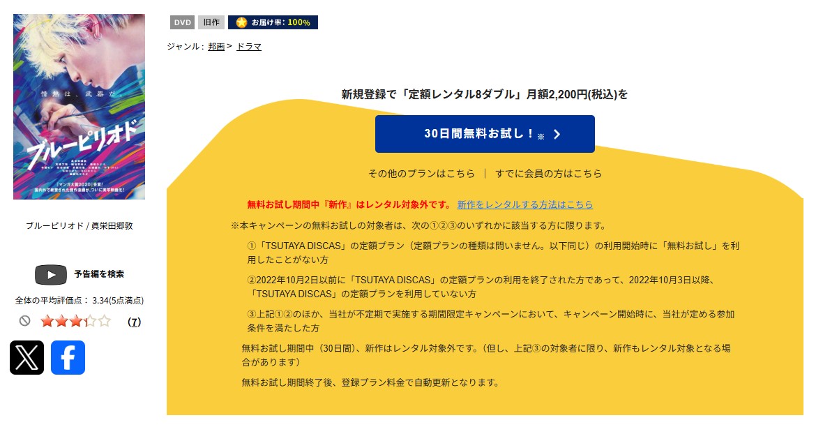 TSUTAYA DISCASのブルーピリオド(実写)