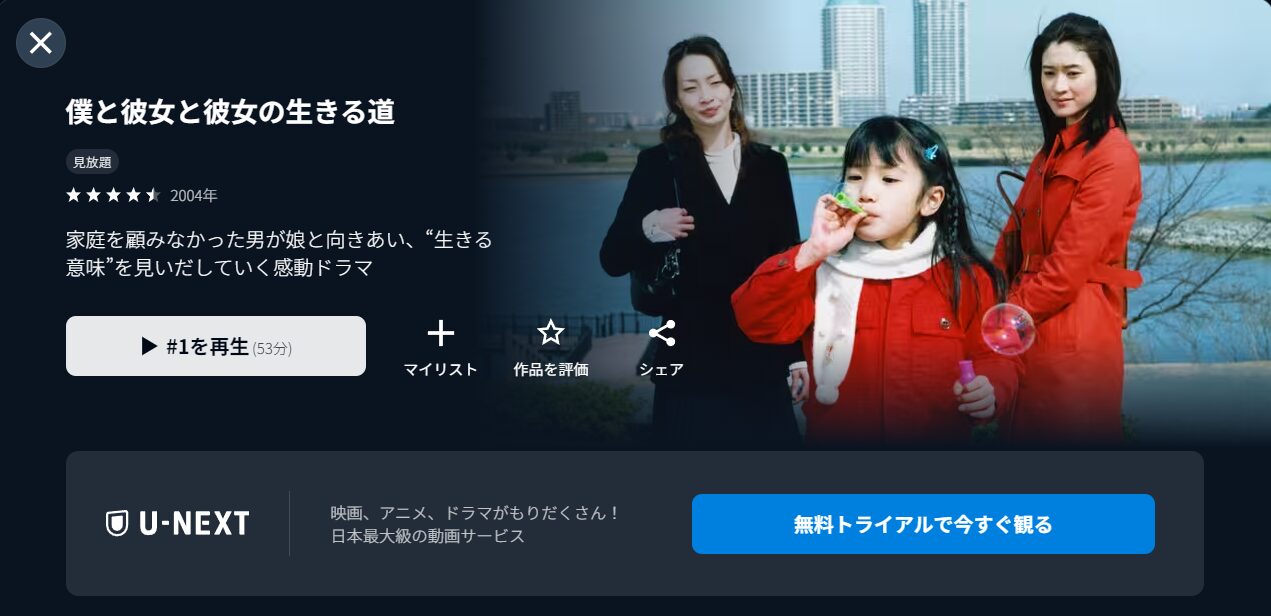 U-NEXTの僕と彼女と彼女の生きる道配信画像