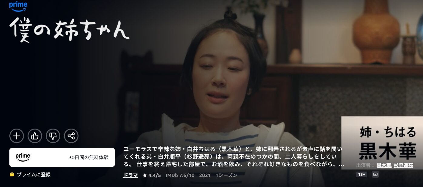 Amazonプライムの僕の姉ちゃん配信画像