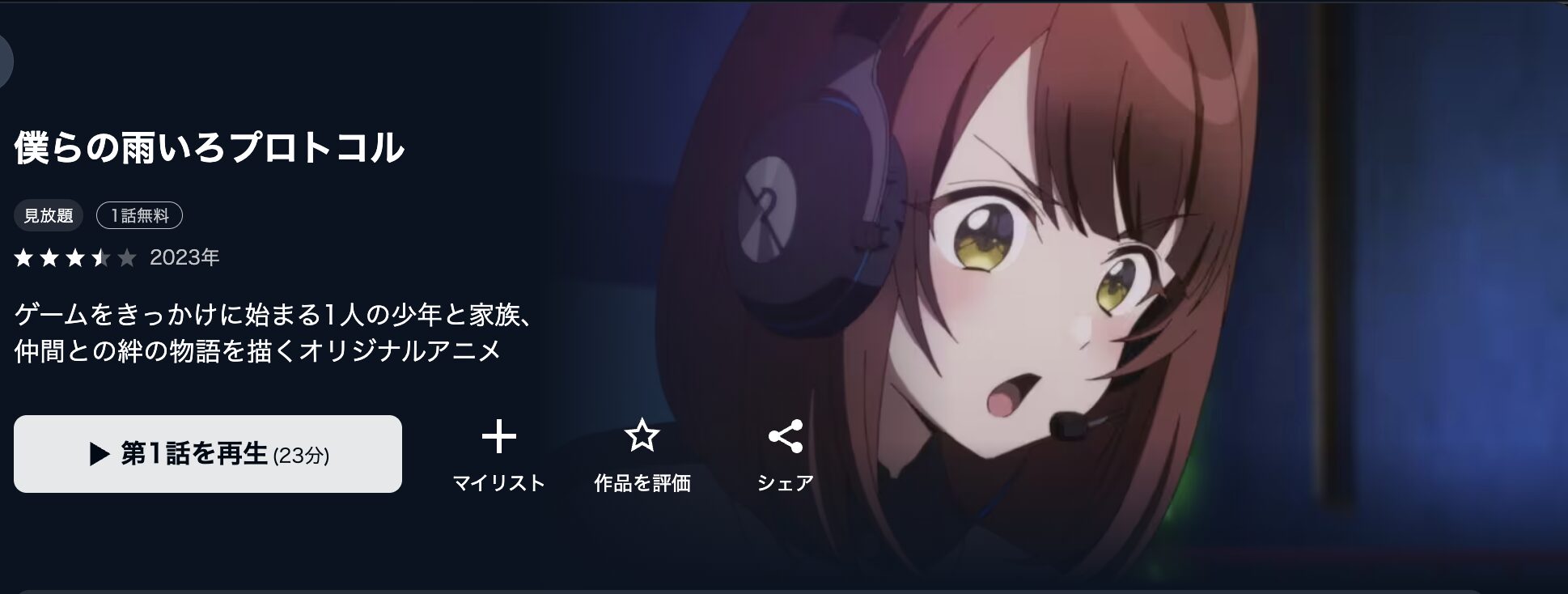 U-NEXTの僕らの雨いろプロトコル配信画像