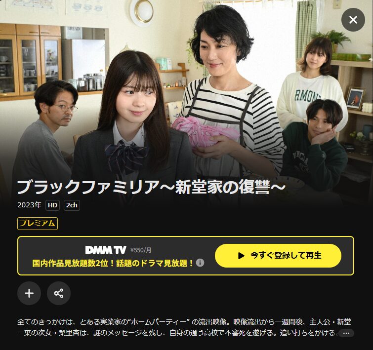 DMM TVのブラックファミリア配信画像
